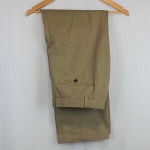 Eddie Bauer Mens 42 Pleated Khaki Dark Tan Slacks Pants